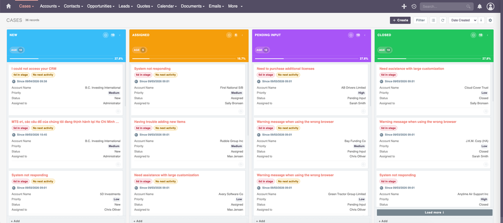 SuiteCRM Kanban stage gate blocking a deal move until a quote is linked
