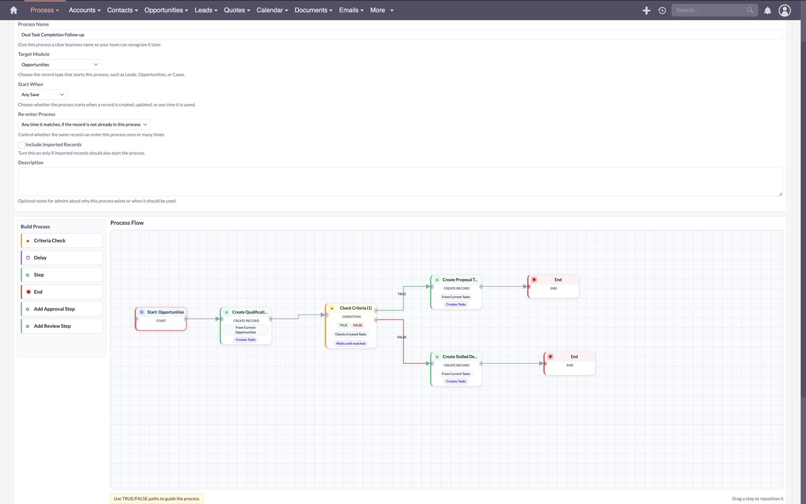 Tự động hóa quy trình và phê duyệt với MTS Business Process cho SuiteCRM
